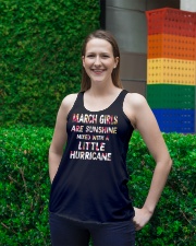 MARCH GIRL SUNSHINE MIXED WITH LITTLE HURRICANE Ladies Flowy Tank lifestyle-bellaflowy-tank-front-2