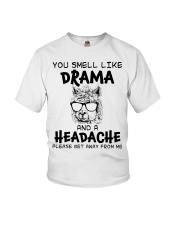 You Smell Like A Drama And A Headache Funny Llama Youth T-Shirt thumbnail