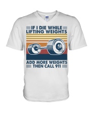 Weightlifting 77 V-Neck T-Shirt tile