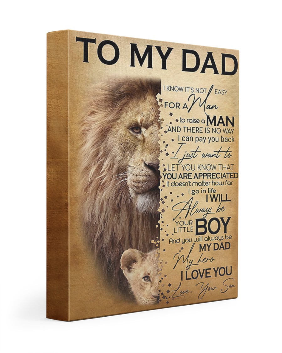 To My Dad Lion - Son - Canvas For Table 11x14 Gallery Wrapped Canvas Prints