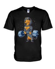 Weightlifting 14 V-Neck T-Shirt tile
