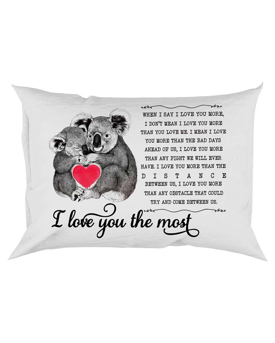Pillow - I Love You The Most Koala Rectangular Pillowcase