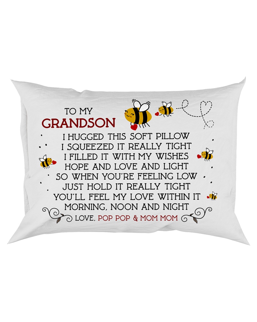 Pop Pop and Mom Mom - Grandson Rectangular Pillowcase
