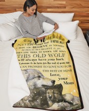 TO MY SON Large Sherpa Fleece Blanket - 60" x 80" aos-sherpa-fleece-blanket-60x80-lifestyle-front-06