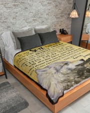 TO MY SON Large Sherpa Fleece Blanket - 60" x 80" aos-sherpa-fleece-blanket-lifestyle-front-04