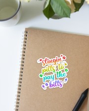 SLINGIN' PILL TO PAY THE BILLS Sticker - Single (Vertical) aos-sticker-single-vertical-lifestyle-front-16
