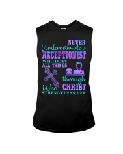NEVER UNDERESTIMATE A RECEPTIONIST Sleeveless Tee tile