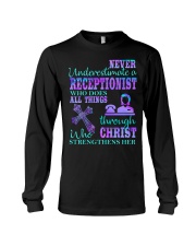 NEVER UNDERESTIMATE A RECEPTIONIST Long Sleeve Tee tile