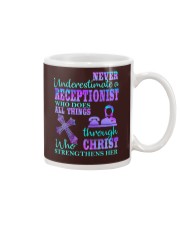 NEVER UNDERESTIMATE A RECEPTIONIST Mug tile