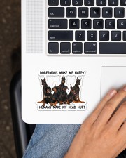DOBERMANS MAKE ME HAPPY Sticker - Single (Horizontal) aos-sticker-single-horizontal-lifestyle-front-11