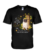 A PUG IS THE ONLY THING ON EARTH V-Neck T-Shirt tile