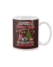 SHE ALSO NEEDS A DOBERMAN Mug tile
