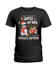 ALL I NEED IS COFFEE AND MY DOG Ladies T-Shirt tile