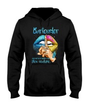BARTENDER KNOWS MORE THAN SHE SAYS Hooded Sweatshirt tile