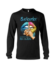 BARTENDER KNOWS MORE THAN SHE SAYS Long Sleeve Tee tile