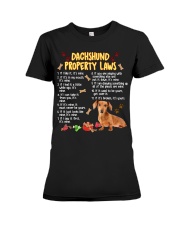 DACHSHUND PROPERTY LAWS Premium Fit Ladies Tee tile