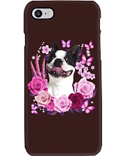 BOSTON TERRIER AND FLOWER Phone Case tile