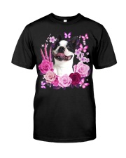 BOSTON TERRIER AND FLOWER Classic T-Shirt tile