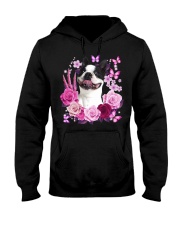 BOSTON TERRIER AND FLOWER Hooded Sweatshirt tile