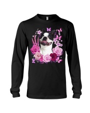 BOSTON TERRIER AND FLOWER Long Sleeve Tee tile
