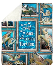 JUST A GIRL WHO LOVES TURTLES QUILT Sherpa Fleece Blanket tile