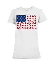 DACHSHUND USA FLAG Premium Fit Ladies Tee tile