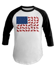 DACHSHUND USA FLAG Baseball Tee tile