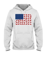DACHSHUND USA FLAG Hooded Sweatshirt ti