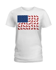 DACHSHUND USA FLAG Ladies T-Shirt front