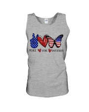 PEACE LOVE BUTTERFLY Unisex Tank tile