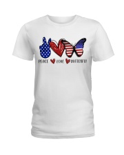 PEACE LOVE BUTTERFLY Ladies T-Shirt front