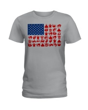Sloth - USA Flag Ladies T-Shirt tile