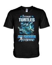 TURTLES FREAKING AWESOME V-Neck T-Shirt tile