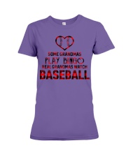 REAL GRANDMAS WATCH BASEBALL Premium Fit Ladies Tee tile
