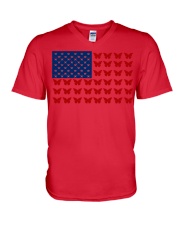 BUTTERFLY FLAG V-Neck T-Shirt tile