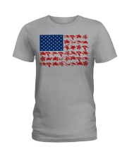 Turtle - USA Flag Ladies T-Shirt tile