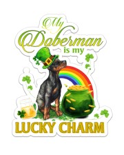 My doberman is my lucky charm Sticker - Single (Vertical) front