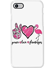 PEACE LOVE FLAMINGOS Phone Case tile