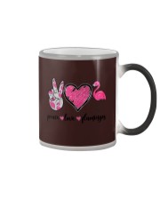 PEACE LOVE FLAMINGOS Color Changing Mug tile