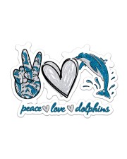 PEACE LOVE DOLPHINS Sticker - Single (Horizontal) front