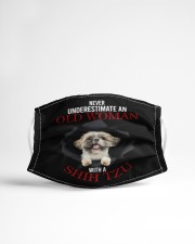 SHIH-TZU NEVER UNDERESTIMATE AN OLD WOMAN Cloth face mask aos-face-mask-lifestyle-22