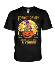 FORGET CANDY YORKIE V-Neck T-Shirt tile