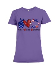 PEACE LOVE DOLPHIN Premium Fit Ladies Tee tile