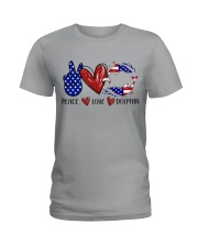 PEACE LOVE DOLPHIN Ladies T-Shirt tile