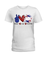 PEACE LOVE DOLPHIN Ladies T-Shirt front