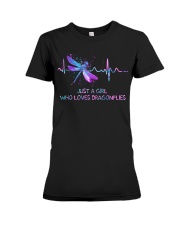 JUST A GIRL WHO LOVES DRAGONFLIES Premium Fit Ladies Tee tile