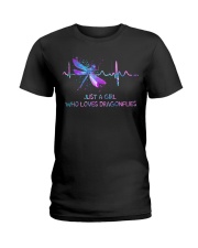 JUST A GIRL WHO LOVES DRAGONFLIES Ladies T-Shirt front