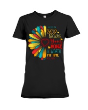 I BECAME AN SLP Premium Fit Ladies Tee tile