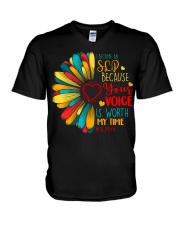 I BECAME AN SLP V-Neck T-Shirt tile