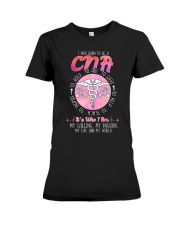 I WAS BORN TO BE A CNA Premium Fit Ladies Tee tile